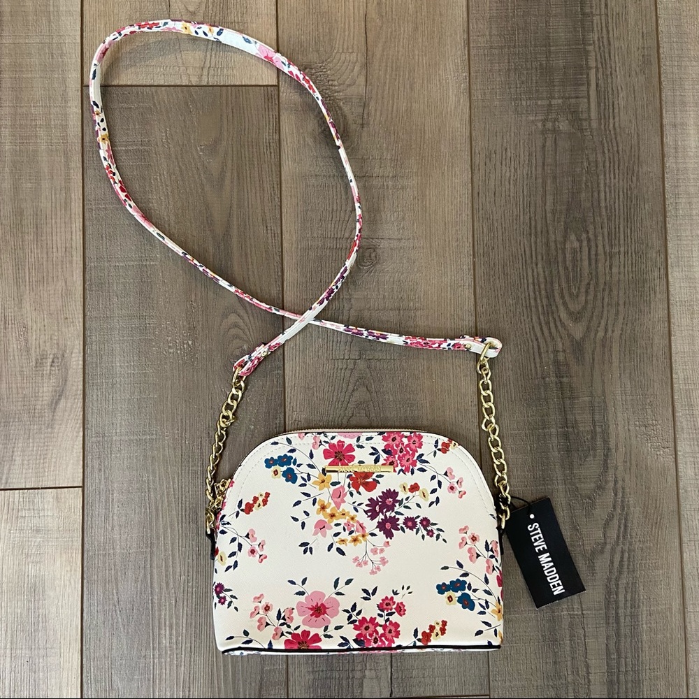 Steve Madden floral crossbody purse - white NWT